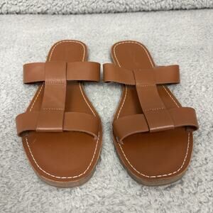 Madewell Brown Leather Slide Sandals